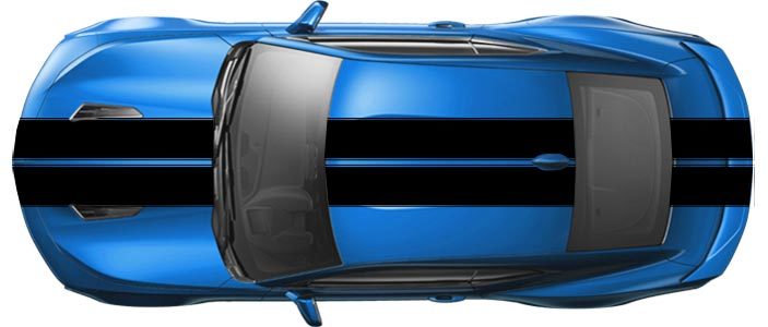 2016 en later Chevrolet Camaro Pace Car-stijl Rallystrepen van bumper tot bumper
