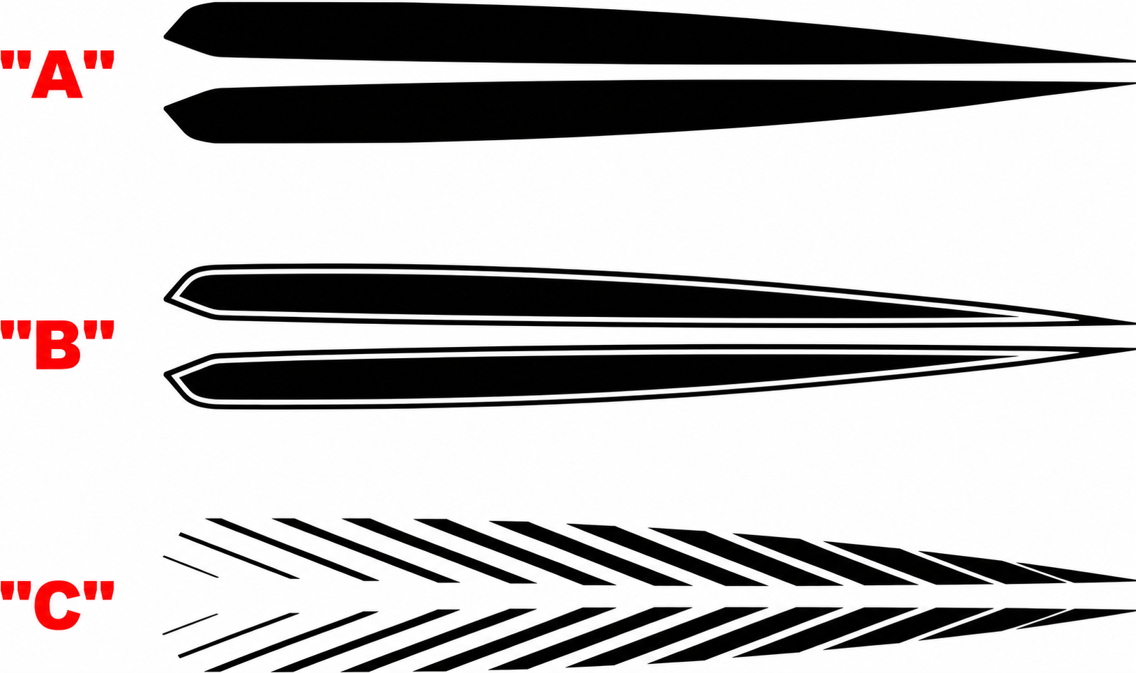 Upper Quarter Panel Spear Pair Achterspatbord Vinylsticker voor Chevrolet Camaro 2016-2024
