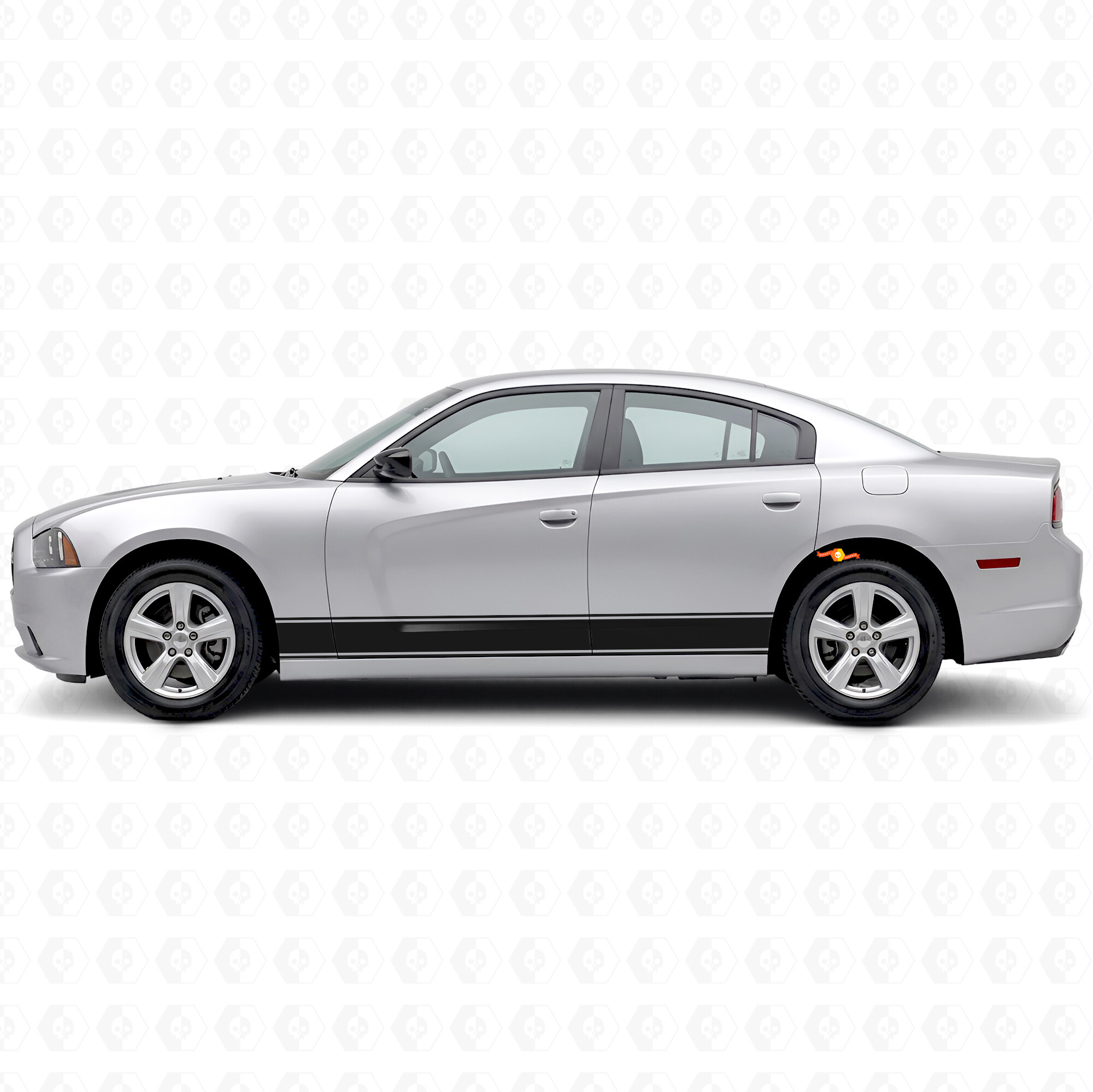 Paar 2011 - 2014 Charger Rocker Panel Stripe Kits Vinyl Decals Stickers