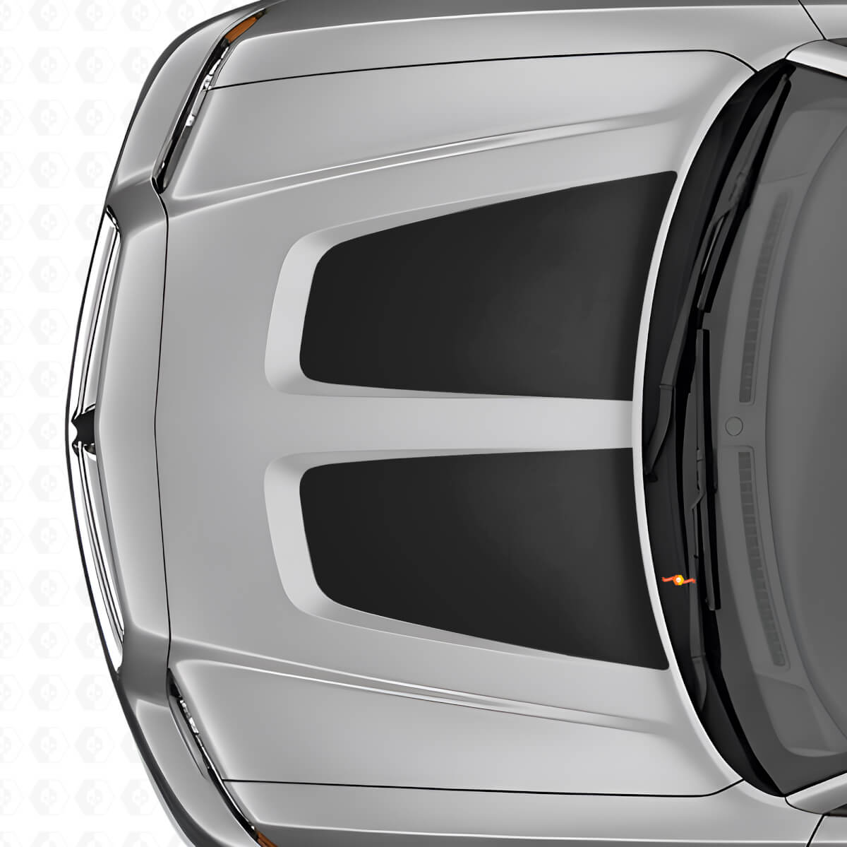 Dubbele brede motorkapstrepen vinyl decalset voor Dodge Charger