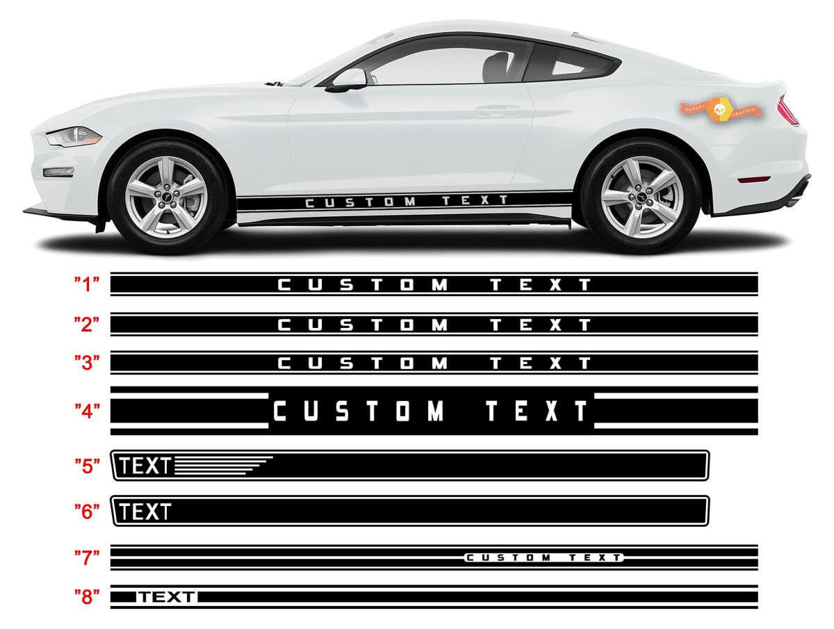 Aangepaste Rocker Panel Strepen Vinyl Decal Kit voor Musclecar Mustang 2005-2020