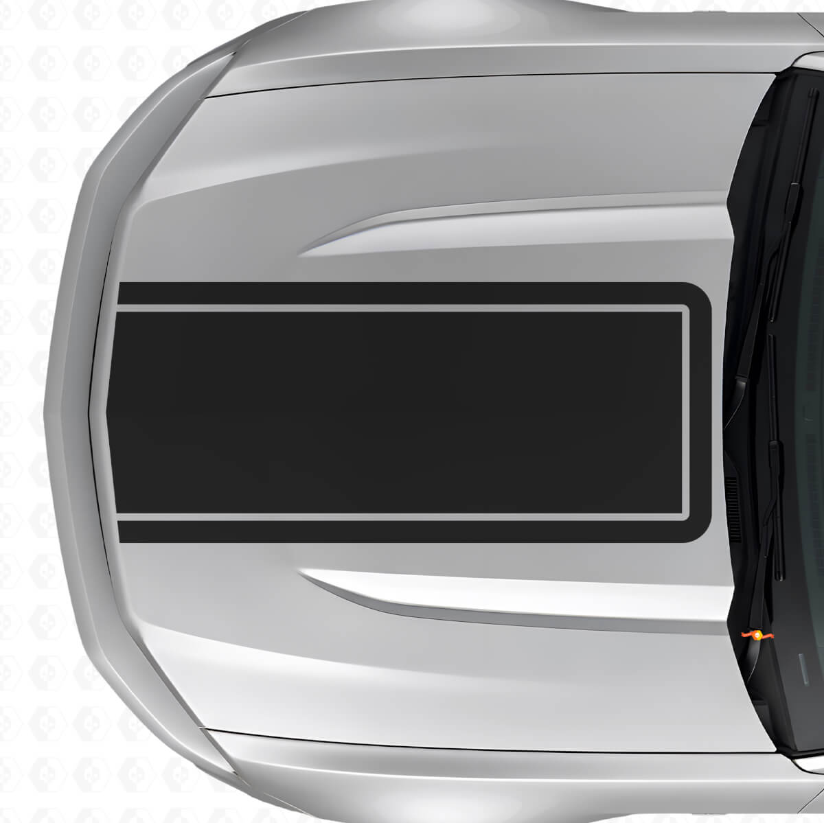 Blackout Outline Motorkapstreep Vinyl Decal voor Musclecar Musclecarmodel Mach 1 2010-20