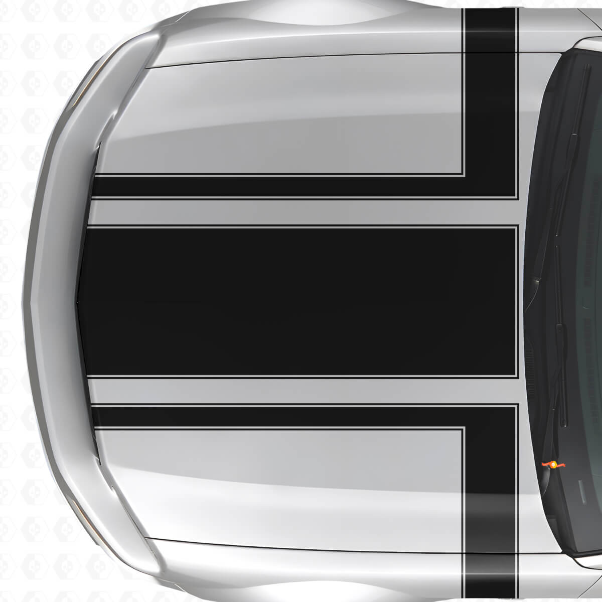 Gedecoreerde Outline Motorkap & Zijkant Strepen Vinyl Decal Kit voor Musclecar Musclecarmodel 2005-09