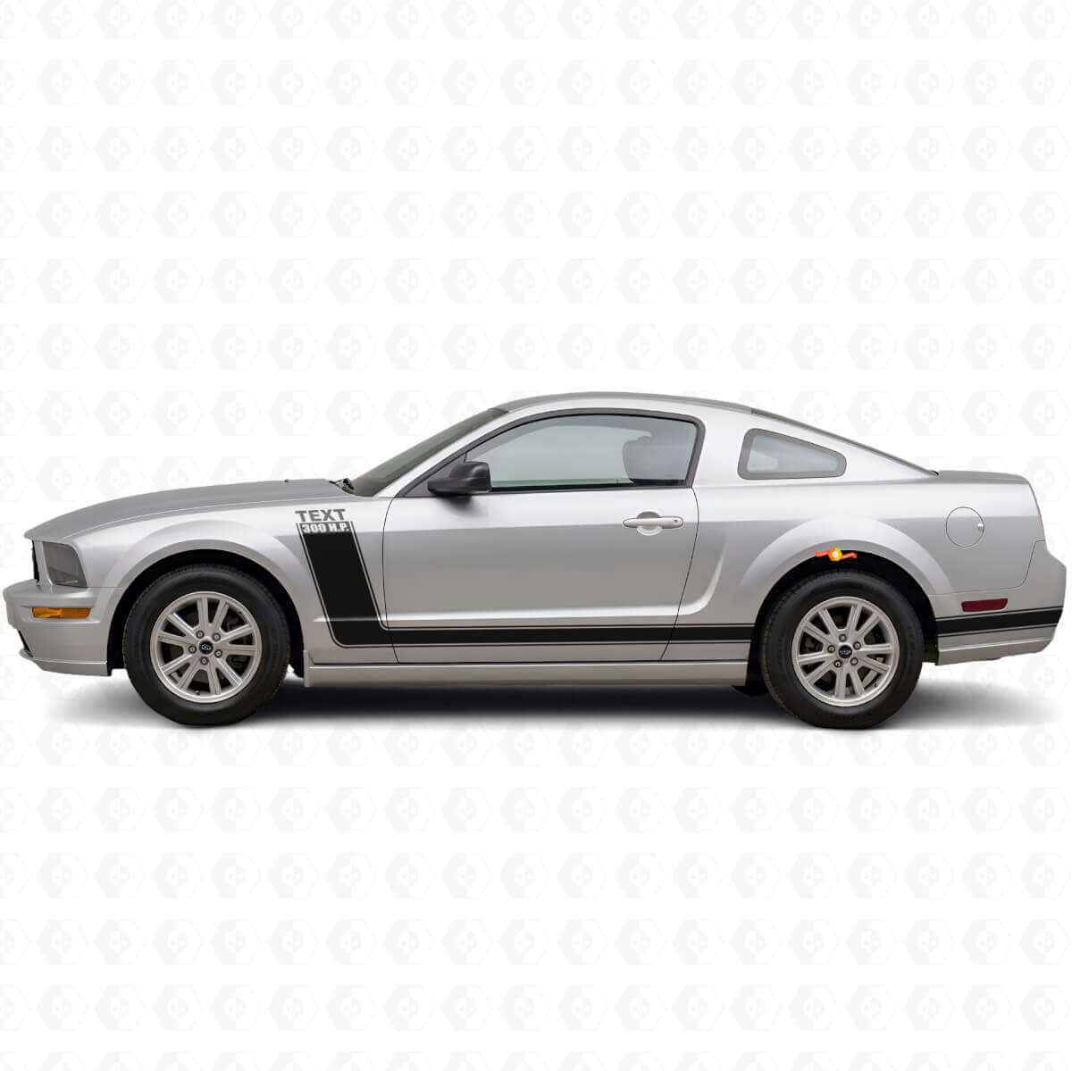 300 PK & Aangepaste Tekst Zijstrepen Vinyl Stickerset voor Musclecar Musclecarmodel 2005-09