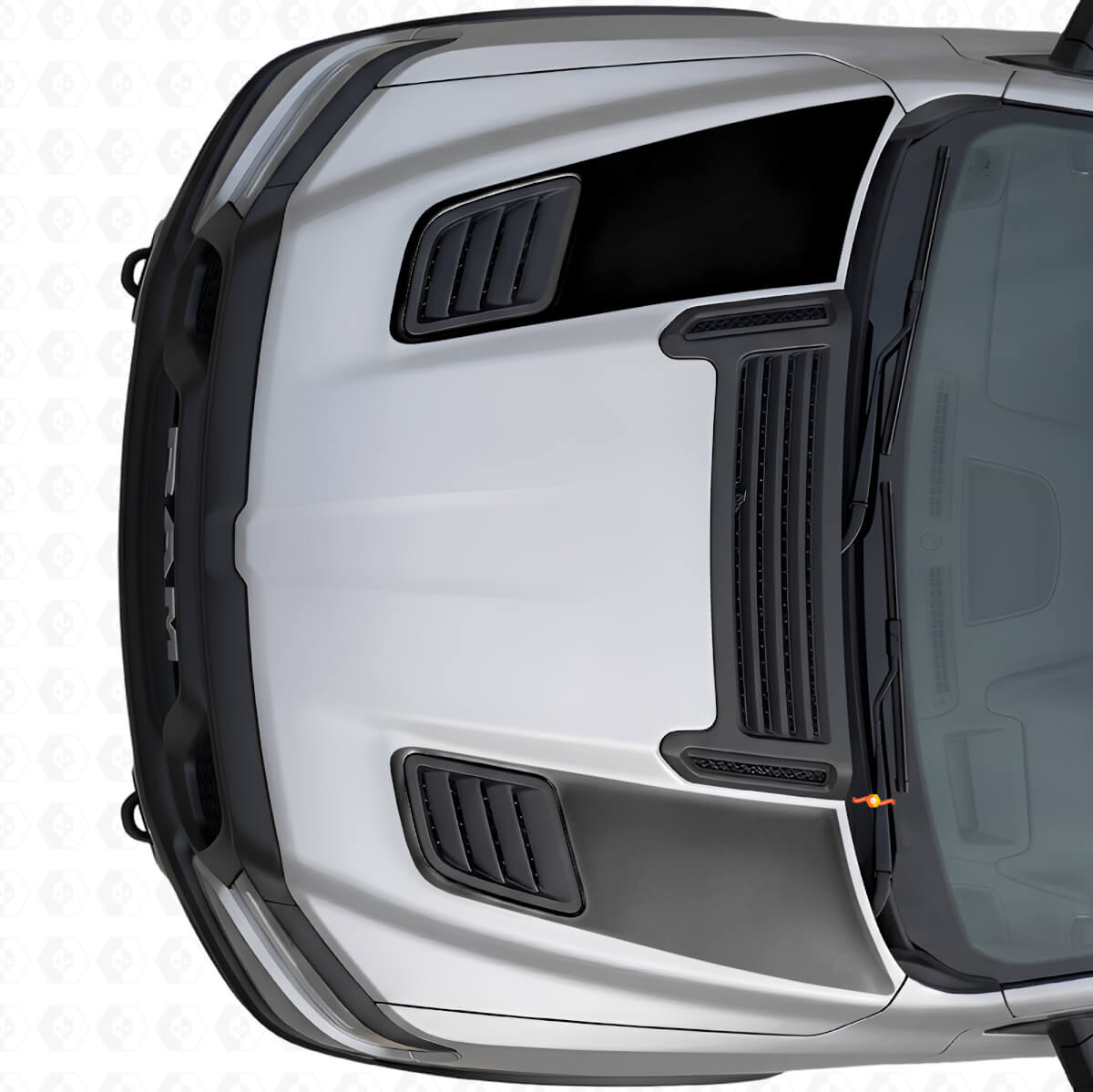 Dubbele Racing Motorkap Ventilatielijnen Vinyl Stickers Set voor Dodge Ram Sport 2019+