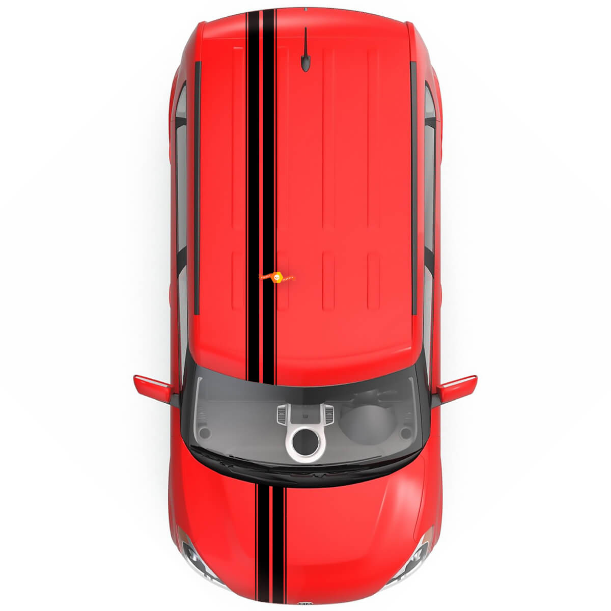 Offset Style Rally Stripe Kit-ontwerp voor KIA Soul vanaf 2009
