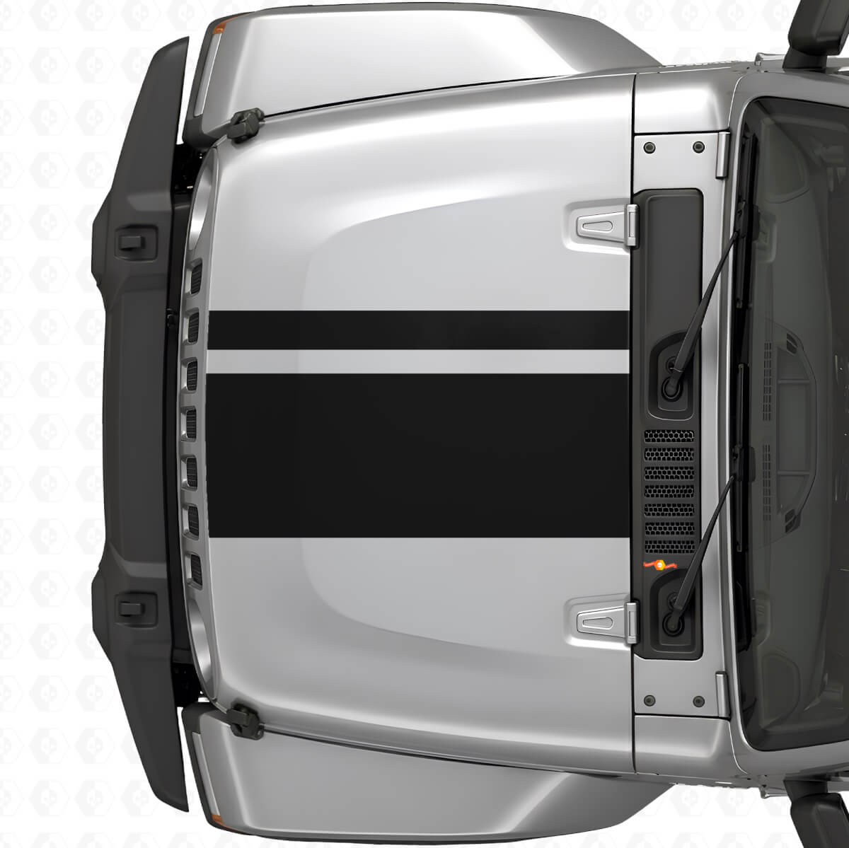 Dubbele Strepen in Verschillende Breedtes Vinyl Decal voor Jeep Wrangler 2007+