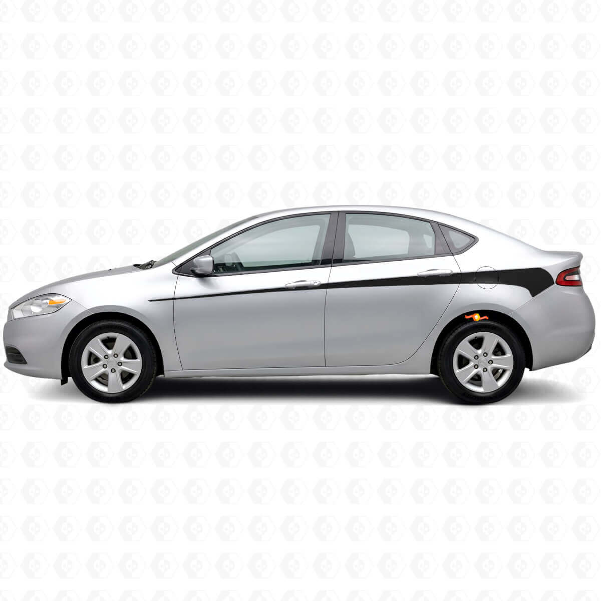 Geverfde Zijstripes Vinyl Stickerset voor Dodge Dart 2013+