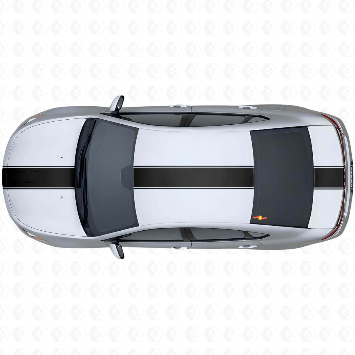 Racingstijl brede omtrekstreep bovenste zijkant vinyl decal kit voor Dodge Dart 2013+