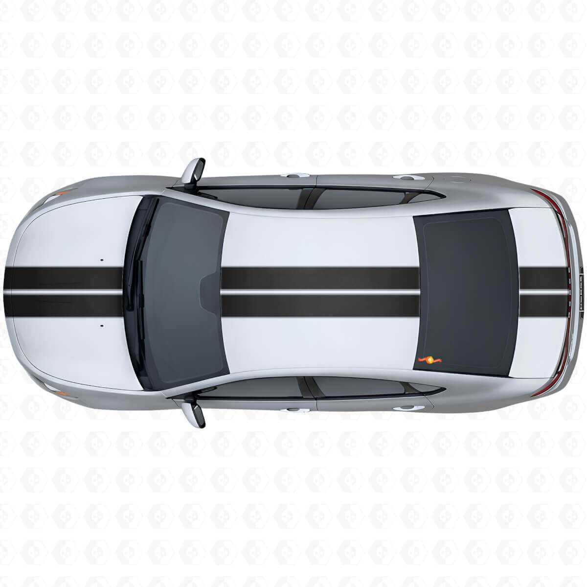 Dubbele Contourstrepen Voorzijde Bovenste Achter Vinyl Decal Kit voor Dodge Dart 2013+