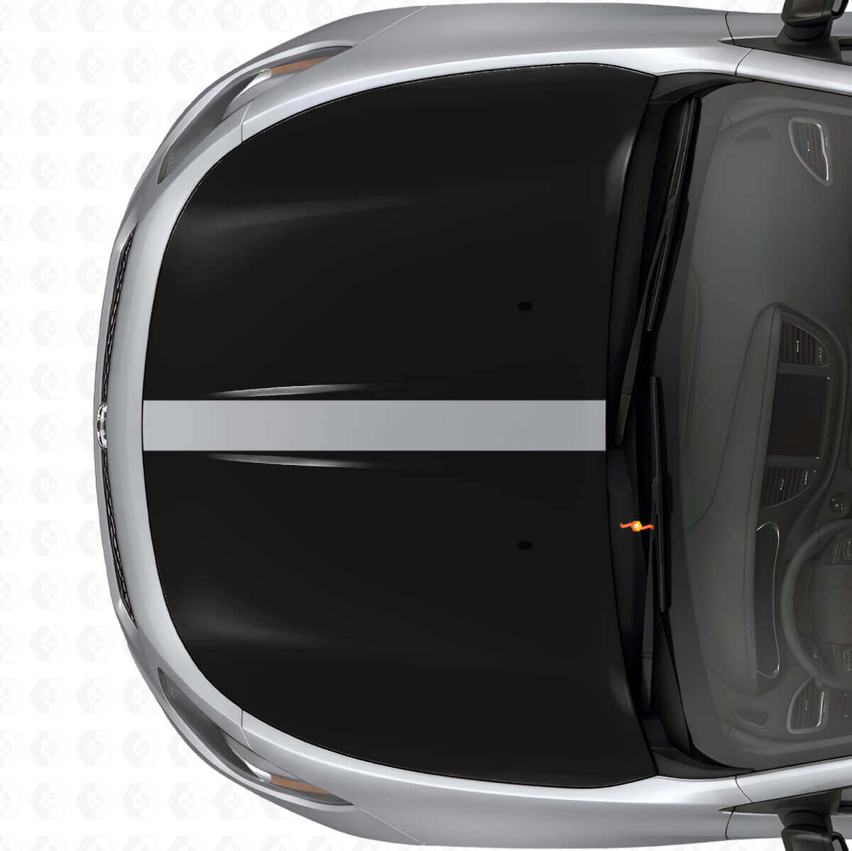 Dubbele Blackout Motorkapstrepen Vinyl Decal Set voor Dodge Dart 2013+