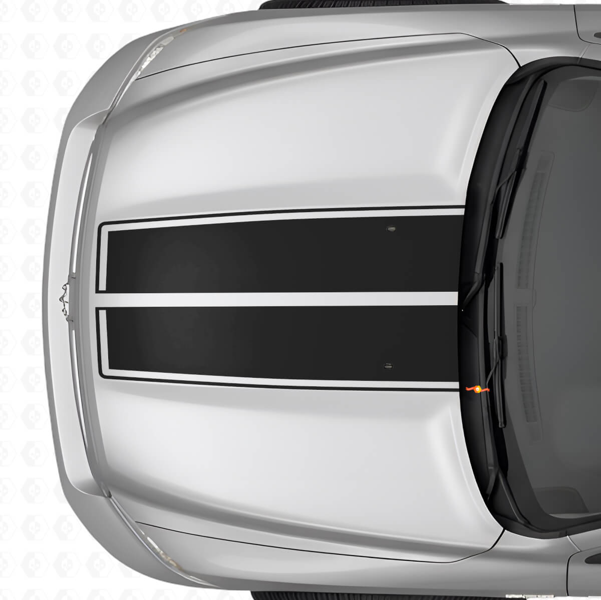 Dubbele Rally Vinyl Decal Kit met Motorkap- en Achterklepstrepen voor Dodge Ram 2009-18