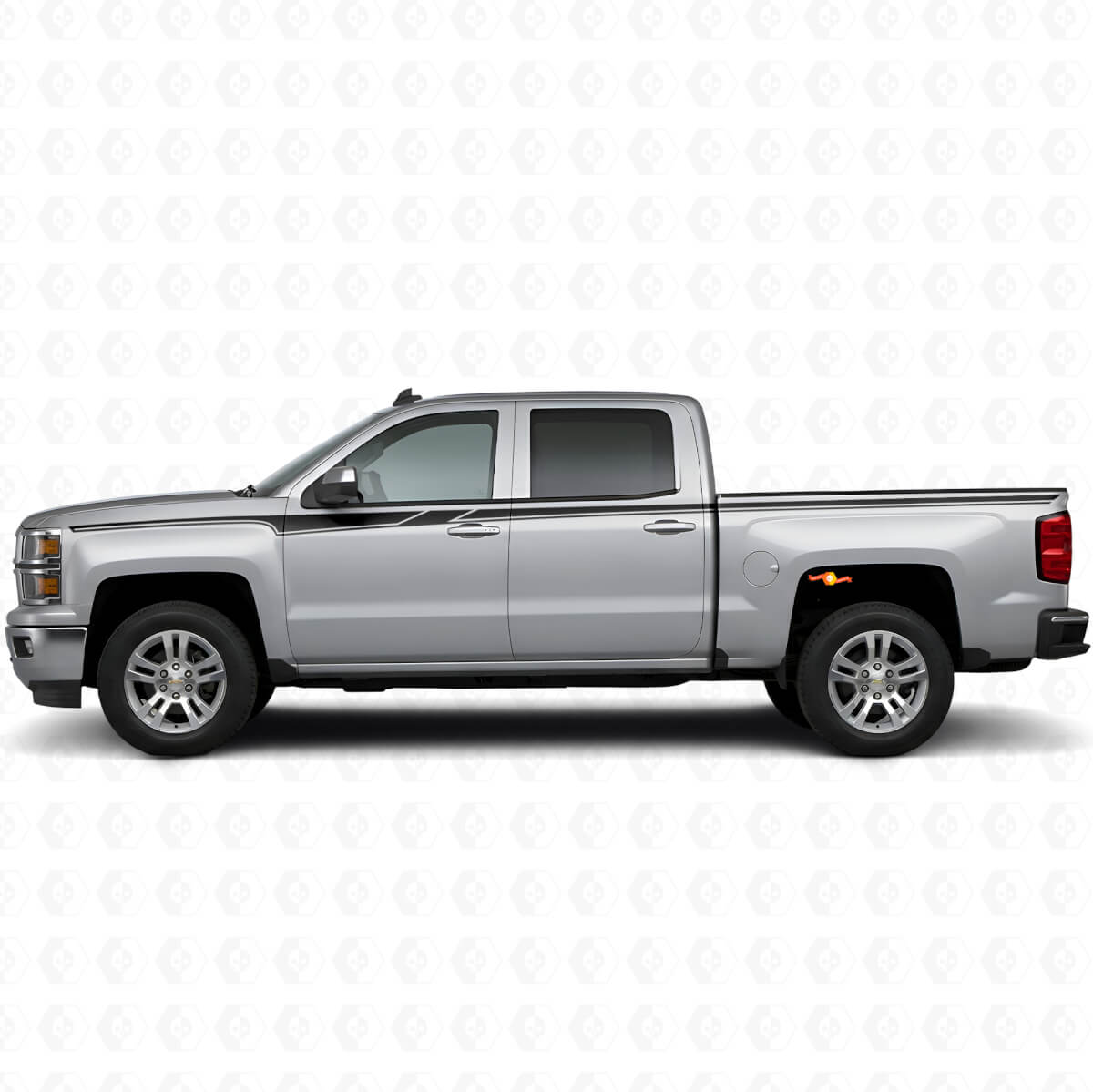 Accent Side Stripes Vinyl Stickerset voor Chevrolet Silverado 2014+