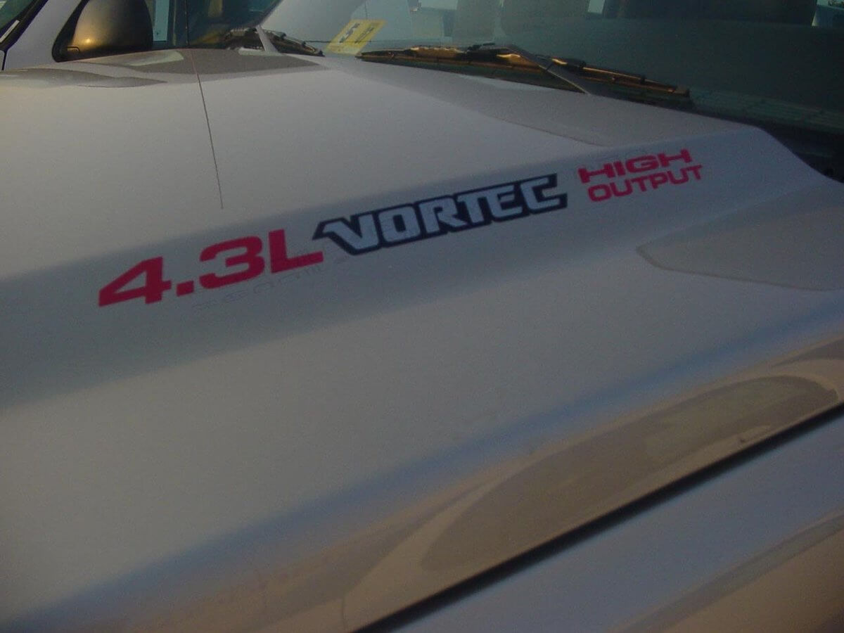 4.3L Vortec High Output Motorkap Vinyl Decal Voor Chevrolet Silverado Colorado GMC Sierra Canyon