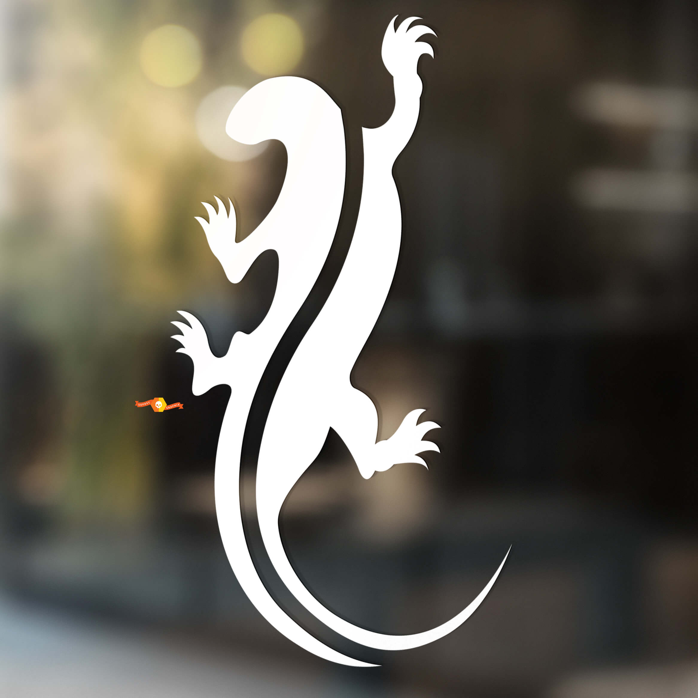 Gecko hagedis vinyl kunst muur raam badkamer sticker sticker #3
