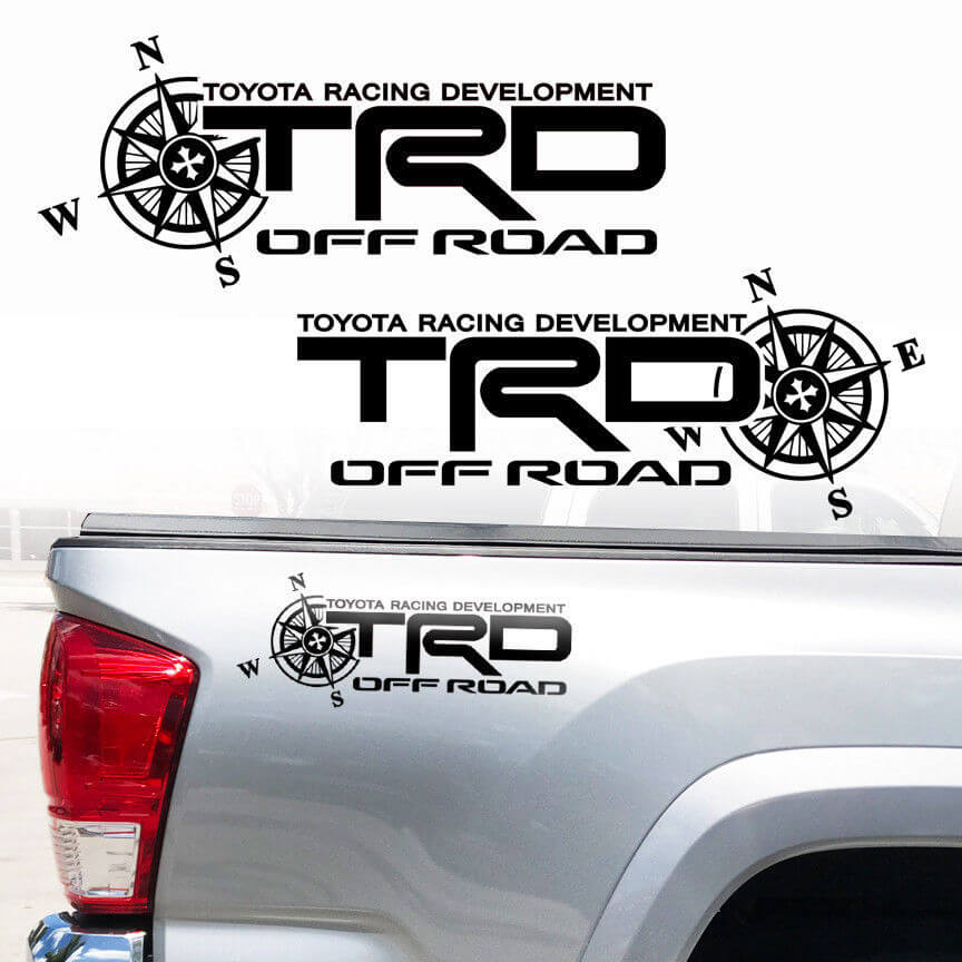 TRD Off Road Kompas Cabinezijde Vinyl Decal Kit voor Toyota Tacoma Tundra