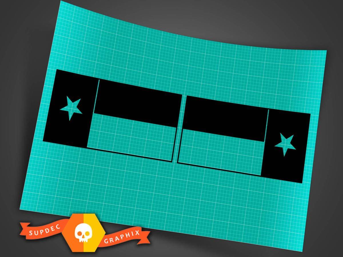 Jeep Wrangler militaire zwarte Texas State vlag omgekeerd ingesteld opladen