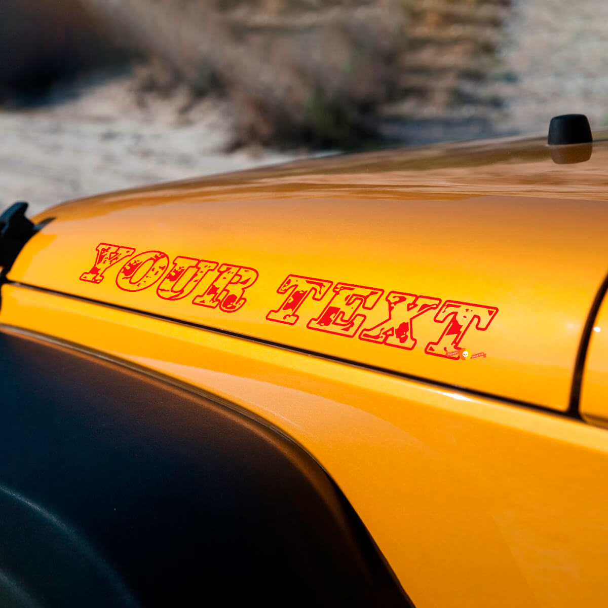 Jeep Wrangler Wrangler motorkap Stickers Decals camo lettertype
