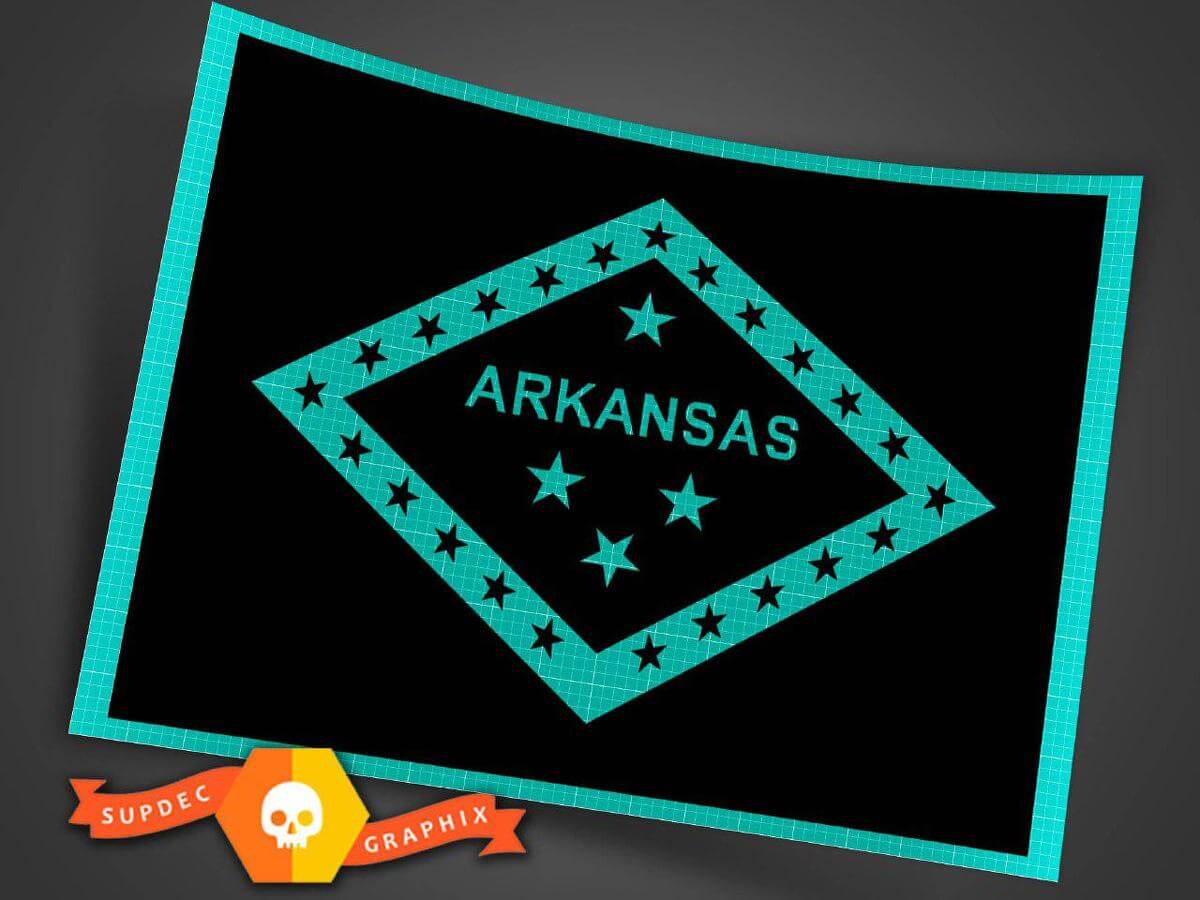 Arkansas State Vlag Sticker Decal Meerdere Kleuren en Maten voor Jeep Wrangler 2