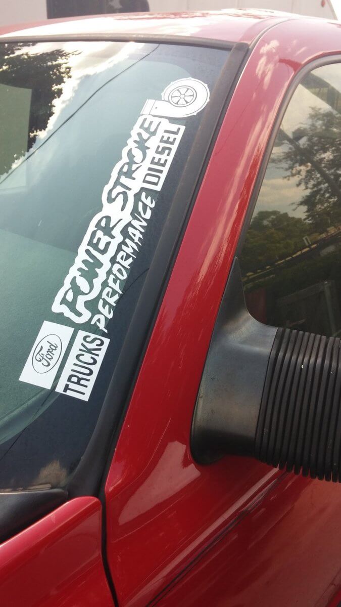 Power Stroke Performance Raam Vinyl Decal voor Musclecar Trucks