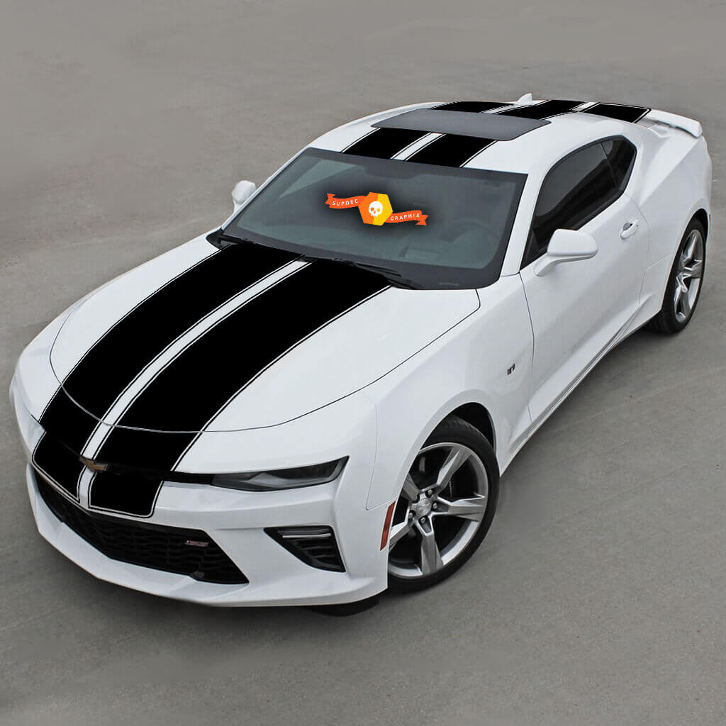 Top dubbele strepen met Pinstripes Decal Sticker Fit to Chevrolet Camaro 2016-20
