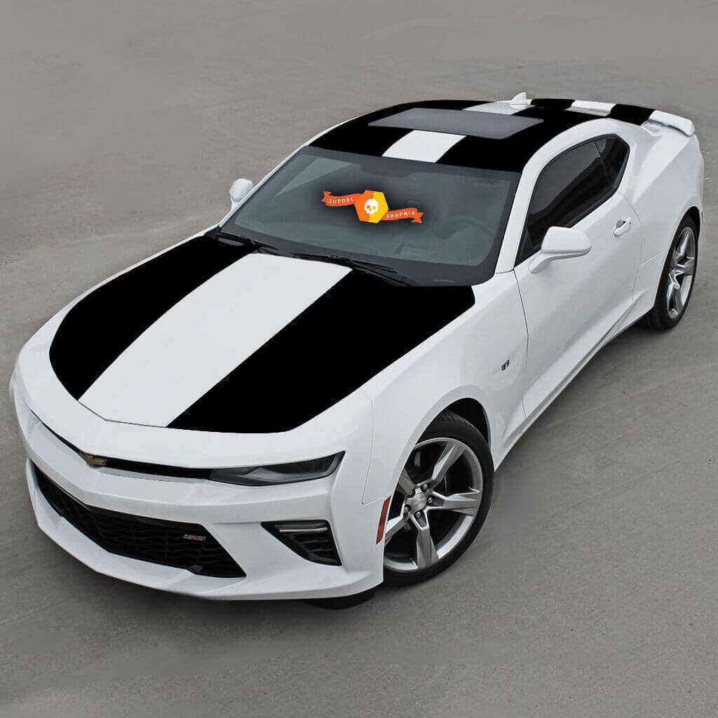 Vinyl Decal Dubbele Volledige Bovenste Zijdelingse Strepen Voor Chevrolet Camaro 2016-2018