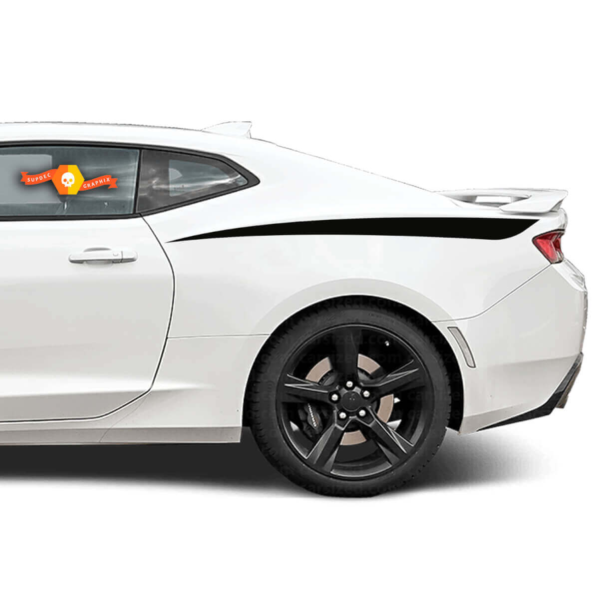 Chevrolet Camaro 2010-2018 Accentsticker met stickerstrepen aan de achterkant
