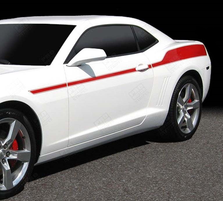 Racing Sport Upper Stripe Pair — Vinylsticker (zijkant) voor Chevrolet Camaro 2010-2015
