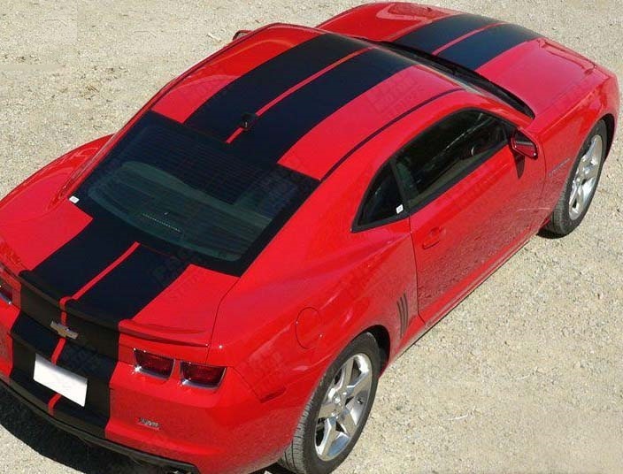 Pace Style Dual Center Racing Stripe Kit — Vinylsticker (motorkap, dak, kofferdeksel, achterbumper, voorbumper) voor Chevrolet Camaro 2010-2015_2