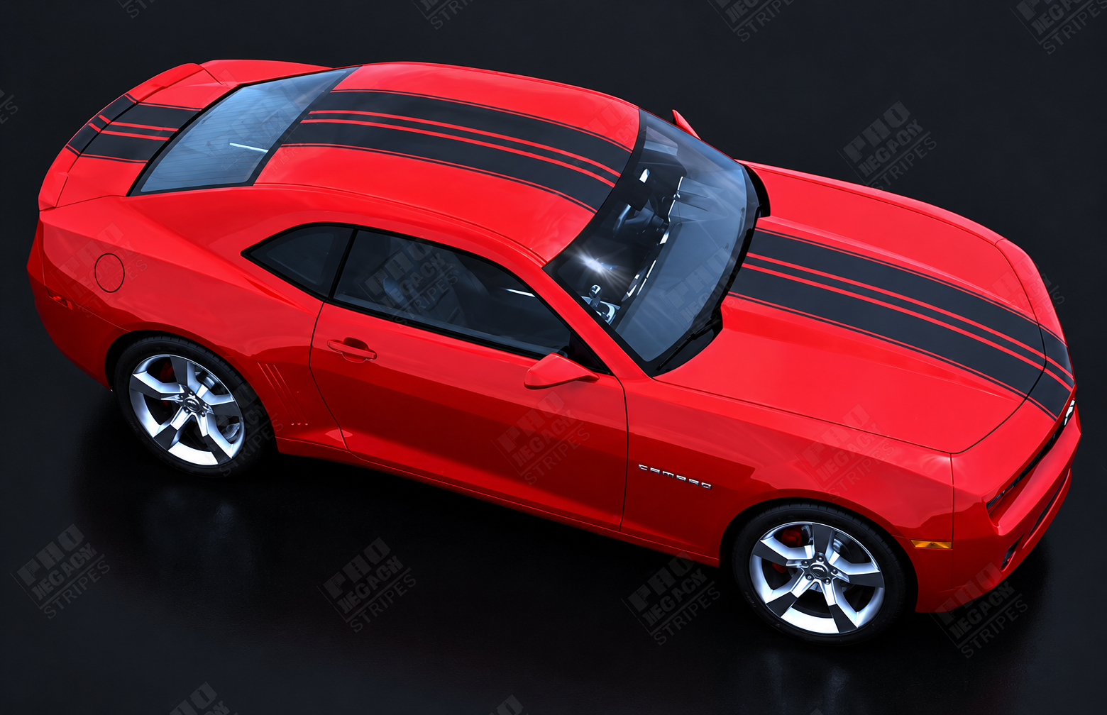 Over The Top Twin Rally Stripe Kit — Vinylsticker (motorkap, dak, kofferdeksel) voor Chevrolet Camaro 2010-2015