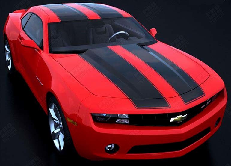 Bumblebee Transformers Style Twin Rally Stripe Kit — Vinylsticker (motorkap, dak, kofferdeksel) voor Chevrolet Camaro 2010-2015