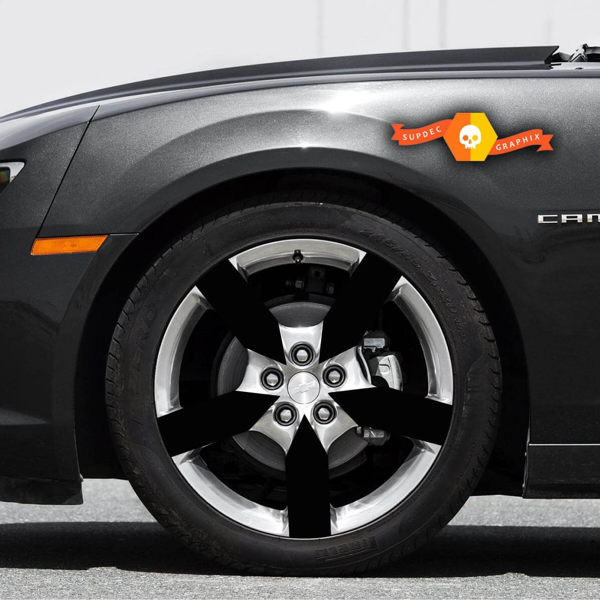 Set wielinzet overlay vinylstickers voor Chevrolet Camaro 2010-2015