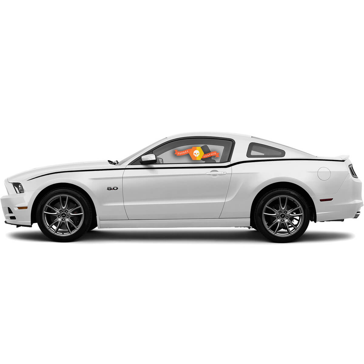 Dunne Accentstrepen Zij vinyl decalset voor Musclecar Musclecarmodel 2010-2014