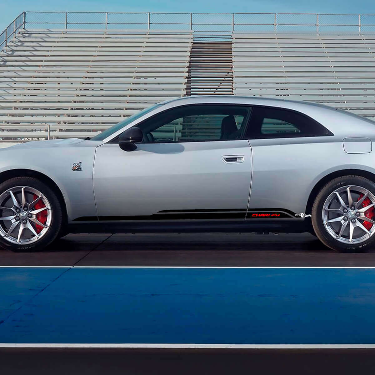 Zijpaneel Rocker Stripe Decal Stickers 2 voor Dodge Charger Electric