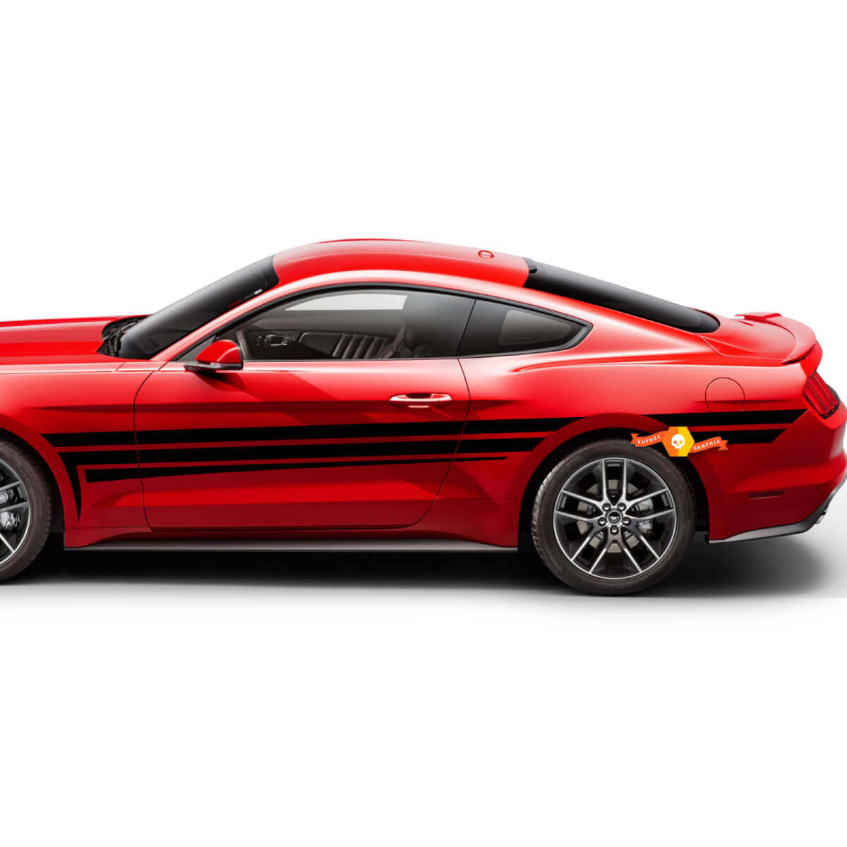 Ford Mustang 2005-2024 zijdeuren drievoudige strepen Accent stickers stickers
