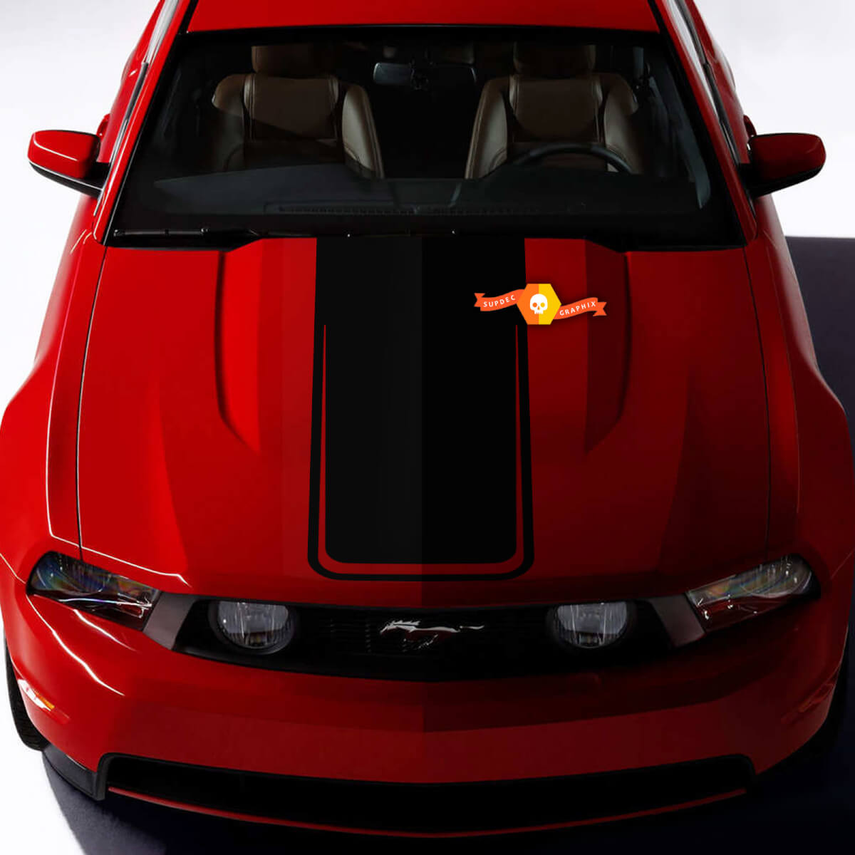 Hood Accent Sticker sticker voor Ford Mustang 2005-2024 omtrekstijl
