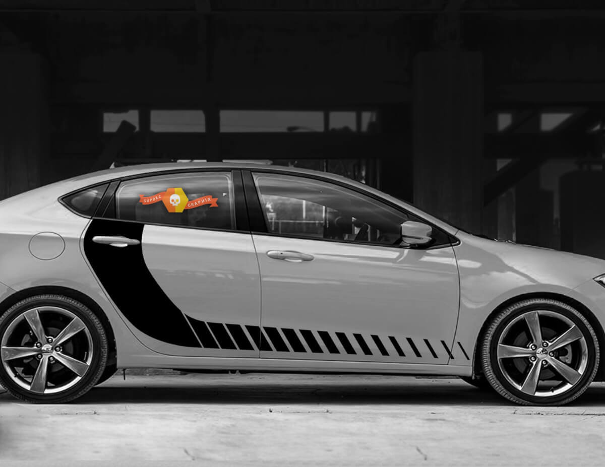 Deur accent zijhockeystrepen stickers voor dodge dart
