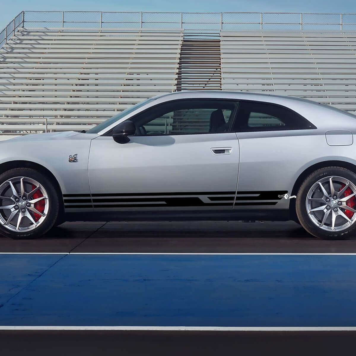 Geometrische Zijkant Rocker Paneel Decal Strepen voor Dodge Charger Electric