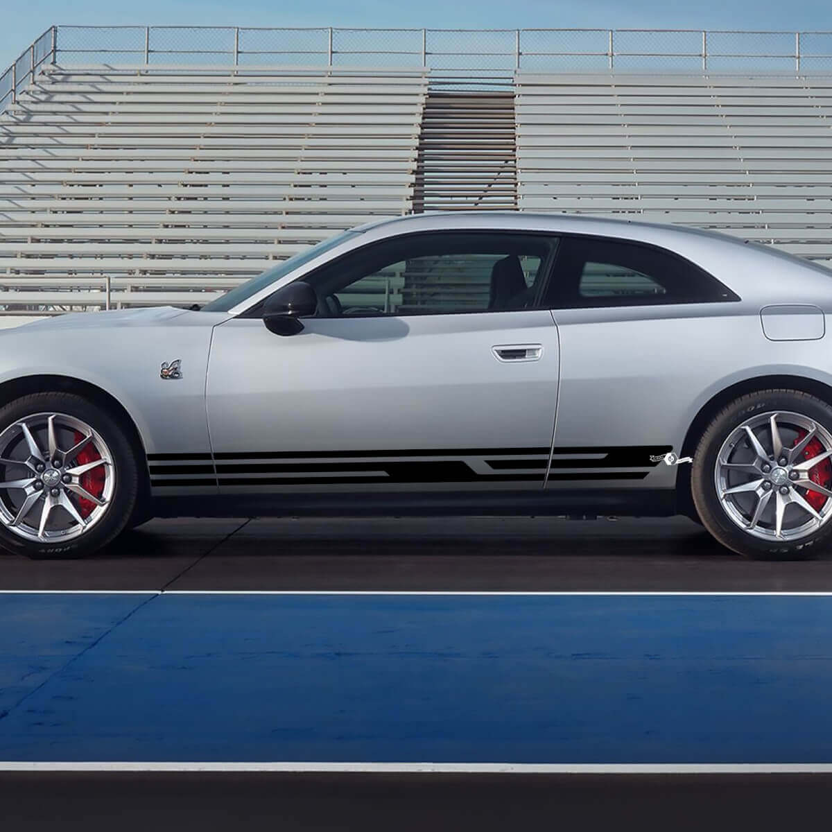 Zijkuipstripstickers 2 voor Dodge Charger Electric