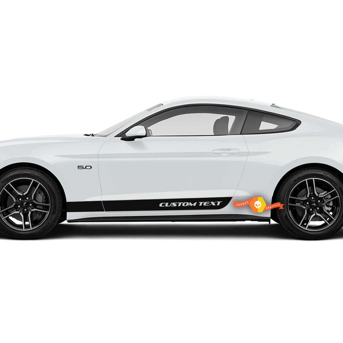2x Lagere Deurzijde Rocker Panel Strepen voor Ford Mustang 2015 - 2024
