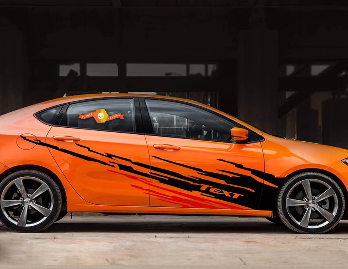 Vuil Splash Sport Accent Side Stripes Vinylstickers voor Dodge Dart
