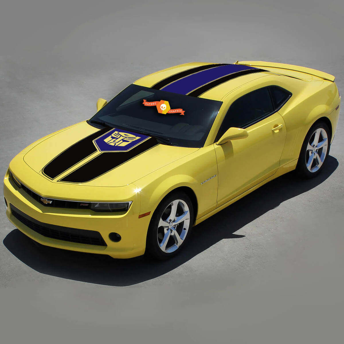 Transformer-stijl bovenste zijstrepen vinyl decalset voor Chevrolet Camaro 2010-2015