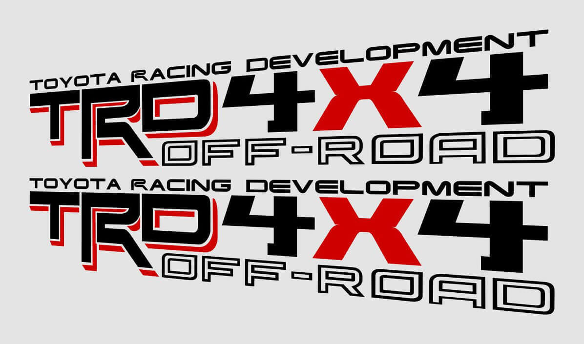 TRD 4x4 Off-Road Stijl Vinyl Sticker Set voor Toyota Tacoma, Tundra & 4Runner