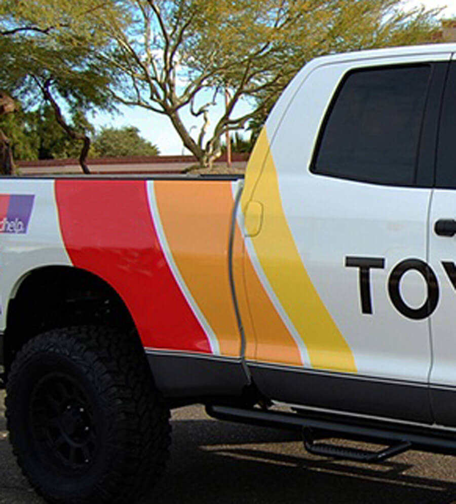 Retro Old School zijstrepen vinyl sticker kit voor Toyota Tundra