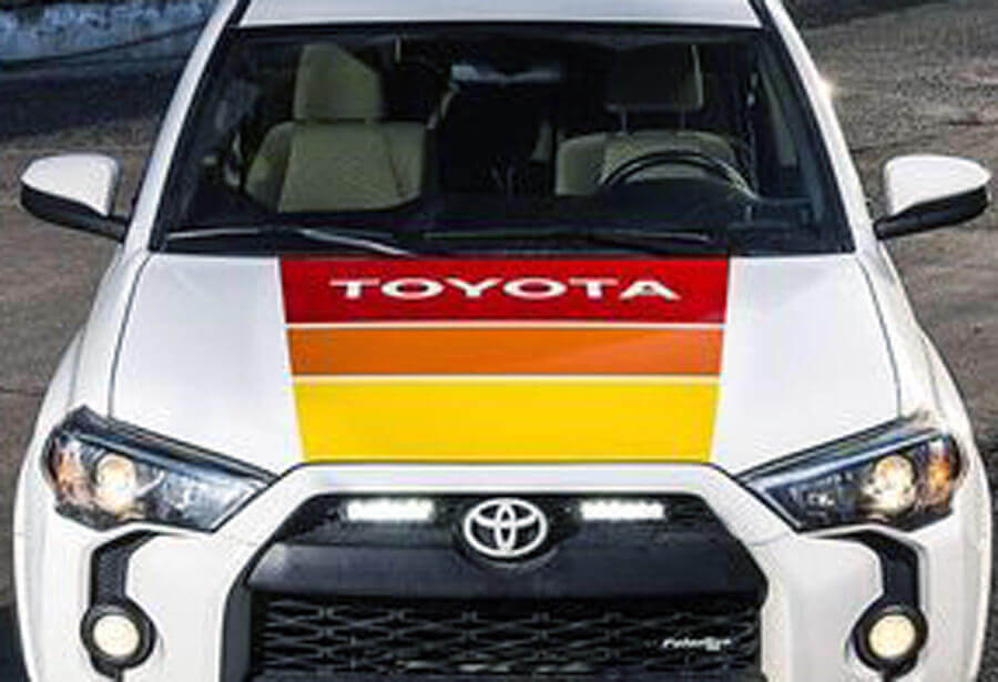 Old School motorkapstrepen vinyl decal voor Toyota Tundra Tacoma 4Runner