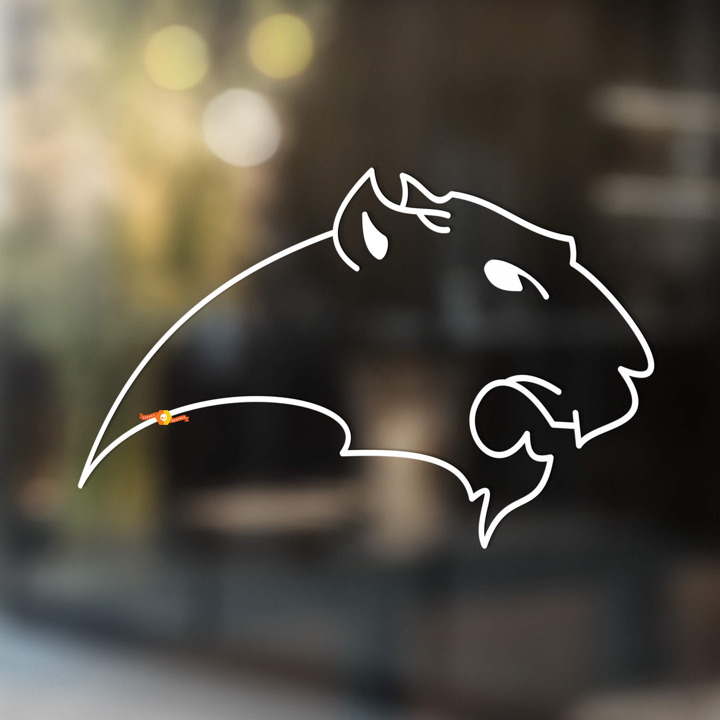 Tijger wilde kat Vinyl Muur Raam Badkamer Sticker Sticker #1
