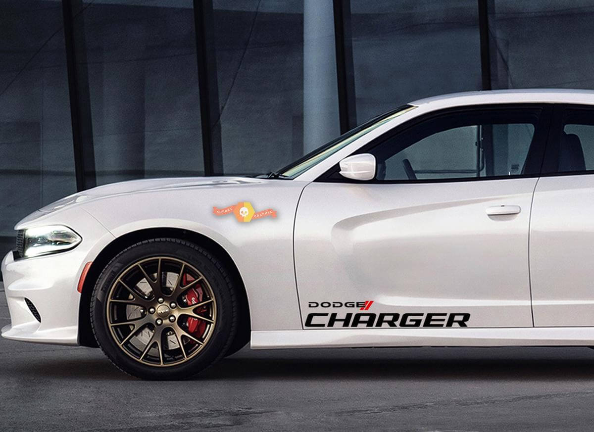 Racing zijstreep vinyl decalset voor Dodge Charger 2011-2018