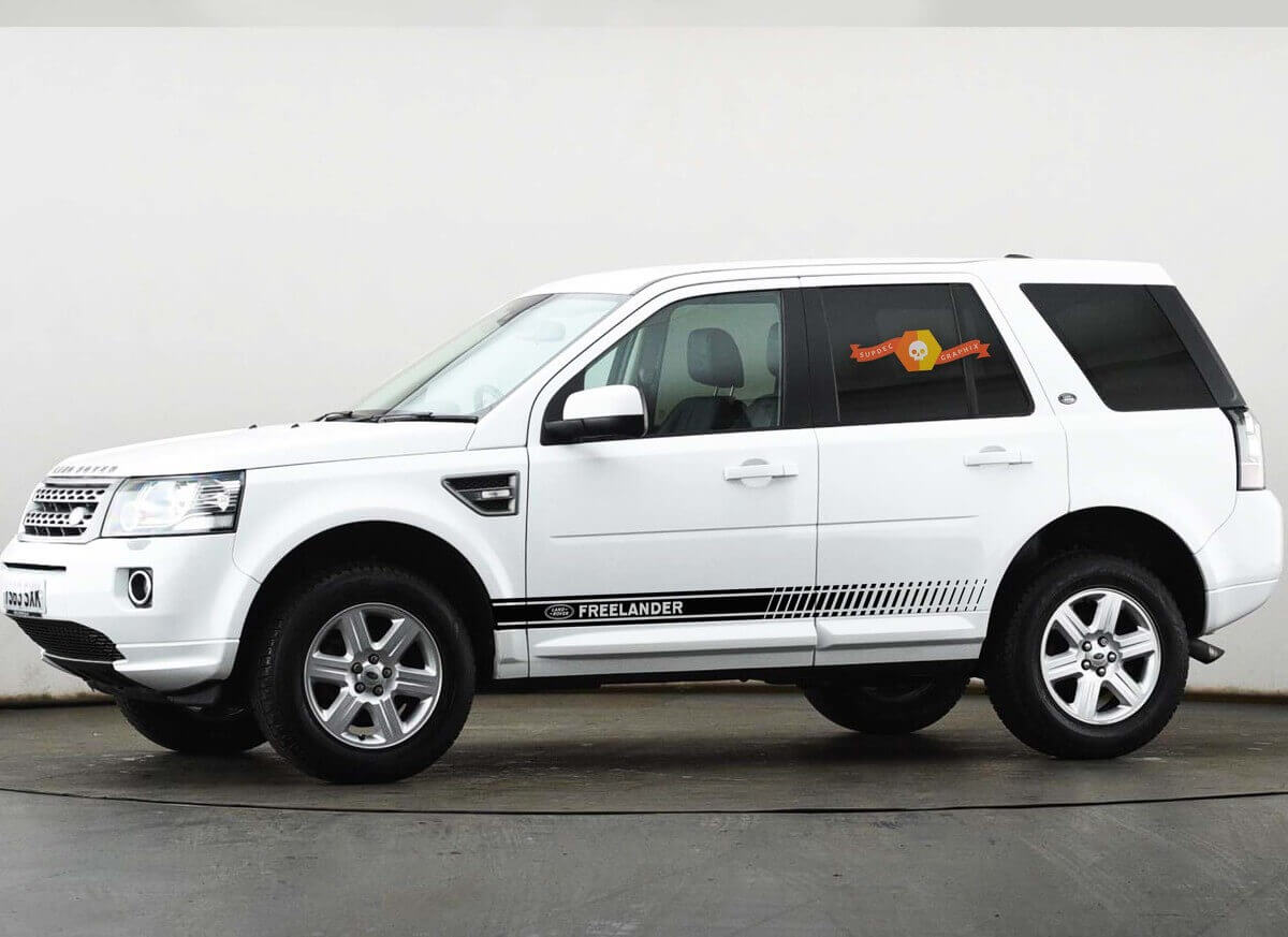 Strobe Strepen & Logo Zij Vinyl Decal Kit voor Land Rover Freelander