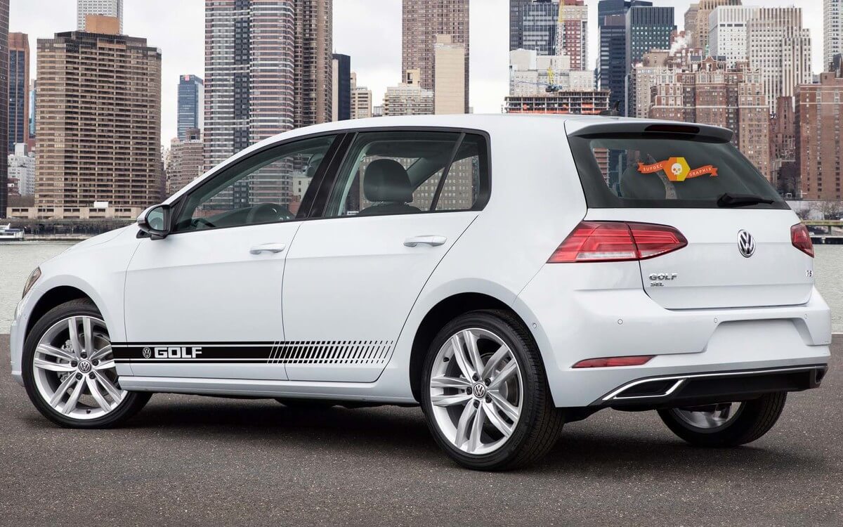 Gemerkt Zijstripes Vinyl Decal Kit voor Volkswagen Golf GTI