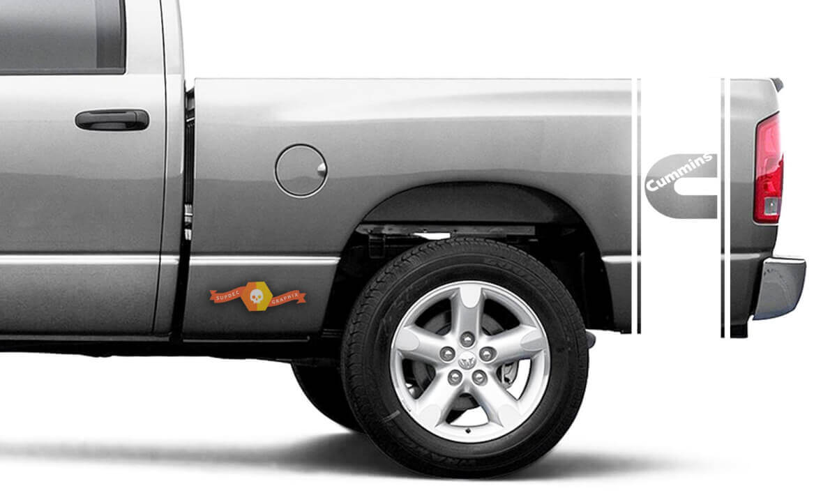Cummins Turbo Diesel Zijstrip Vinyl Decal Kit voor Dodge Ram